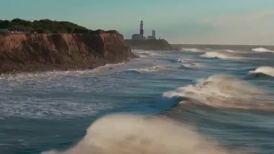 Surfers Ride Massive Hurricane Erin Waves. 