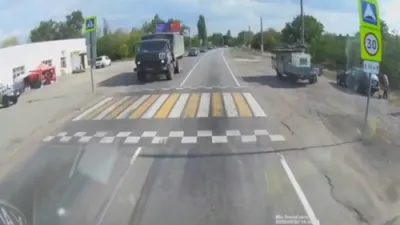 Ukrainian Drone Strike Hits Russian Truck.