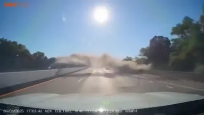 Car Rockets Across 6 Lanes, Driver Survives. 