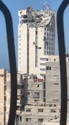 IDF Demolishes Al-Ghafri Tower In Gaza.