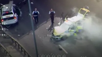 Police Ram Wrong-Way Driver in Dramatic Stop. 