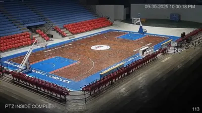 CCTV Captures Cebu Sports Complex Shaking In Quake. 