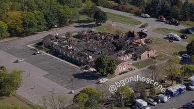 Drone Footage Shows Fire Damage At Michigan Church. 