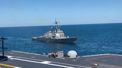 USS Naval Power Marks Navy's 250th With Fiery Salute. 