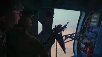 Ukrainian Helicopter Shoots Down Russian Drone.