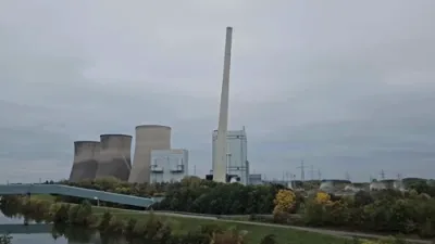 Watch: Giant Power Plant Chimney Demolished in Germany.
