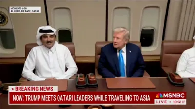 Trump Praises Qatar's Leadership During Air Force One Stop.
