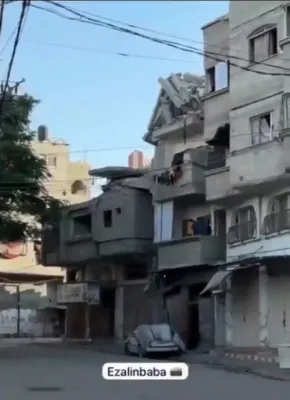 Massive Israeli Airstrike Levels Gaza Building.