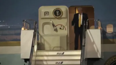 President Trump Touches Down in Tokyo and Heads to Meet Emperor.