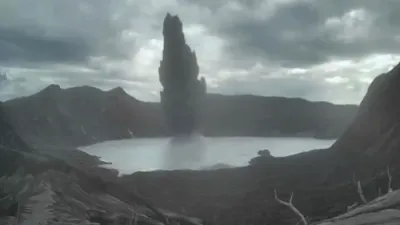 Philippines' Taal Volcano Erupts to Life with Towering Ash Cloud.