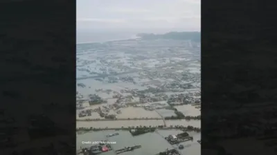 Rivers Overflow and Thousands Evacuated as Typhoon Fung-Wong Hits Taiwan.