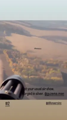 Ukrainian Helicopter Destroys Russian Drone with Minigun.