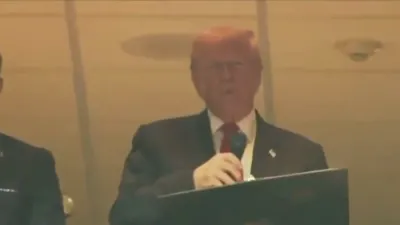 Trump Faces Mixed Reaction While Leading Troop Oath.