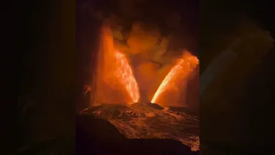 Kilauea Volcano Erupts Lava 1,500 Feet High in Hawaii.