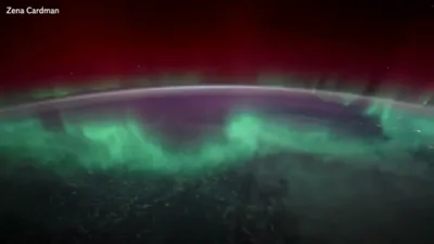 ISS Astronaut Films Dazzling Aurora Over Earth.
