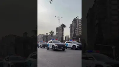 Syria Showcases Modern Police Fleet in Damascus Parade.