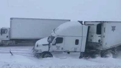 High Winds Trap Trucks in Minnesota.