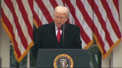 Trump Jokes at Turkey Pardon by Naming Turkeys' Chuck and Nancy.