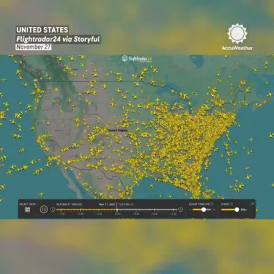 Thanksgiving Air Traffic Soars as U.S. Skies Hit 15-Year Peak.