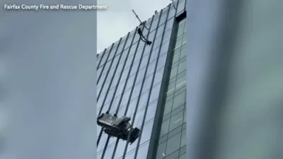 Window Cleaners Saved After Basket Collapses on 22-Story Tower.