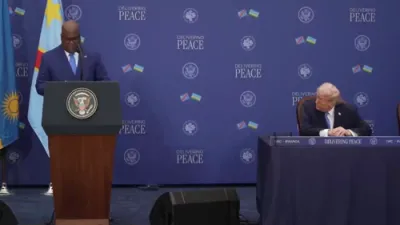 President Tshisekedi Praises Trump's Mediation at Washington Peace Ceremony.