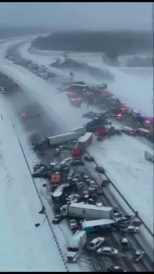 Snow Triggers Huge Indiana Highway Crash; 45-Vehicle Collided.