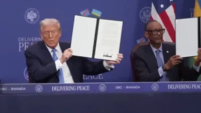 Trump, Kagame, and Tshisekedi Sign Historic Washington Accords.