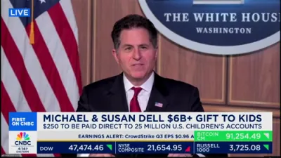 Michael Dell Pledges $6.25B for Trump Accounts to Empower Kids.