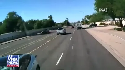 Dashcam Captures Arizona Tesla Collision Causing Chain-Reaction Crash.