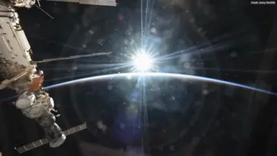 ISS Footage Shows Breathtaking Auroras Over Earth's Horizon.