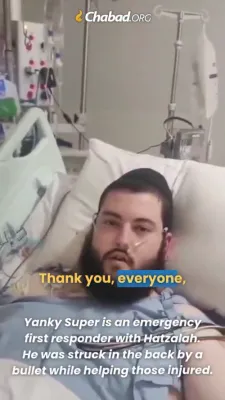 Hatzalah Responder Yanky Super Survives Bullet in Bondi Beach Attack.