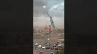 Brazil Storm Brings Down 24-Meter Statue of Liberty Replica.