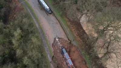 Huge Sinkhole Swallows Boats in England.