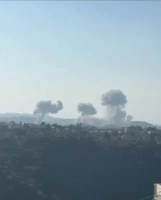 Israel Strikes Hezbollah Targets Across Southern Lebanon.