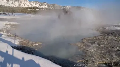 Shocking Mud Blast Erupts from Yellowstone's Black Diamond Pool.