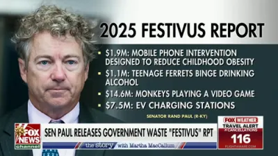 Sen. Paul Highlights $15M on Monkeys Playing Video Games in Festivus Report.