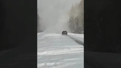 Zero Visibility: Driver Records Dangerous Lake-Effect Snow in Upstate New York.
