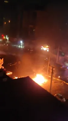 Nighttime Clashes Light Up Karaj Streets in Ongoing Uprising.