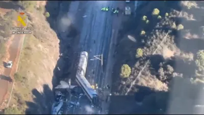 Aerial Footage Reveals Scale of Fatal High-Speed Train Crash in Spain.