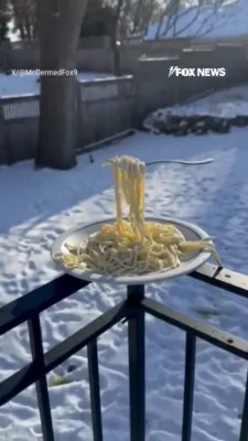 Viral Video Shows Spaghetti Solidifying Outdoors at -21&deg;F.