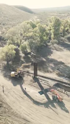 Footage Shows Southwest Border Wall Expansion Underway.