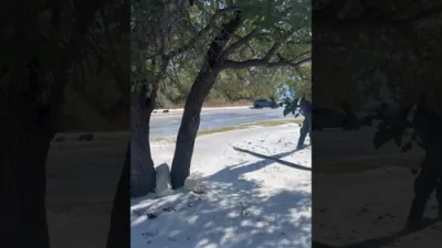 Dashcam Captures Car Spinning Out on Icy Austin Road.