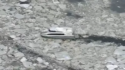 Ferries Struggle Through Ice on the Hudson River.