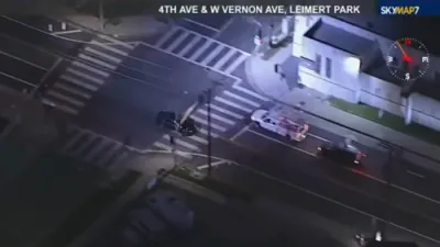 LAPD Helicopter Captures Dramatic End to Burglary Pursuit.