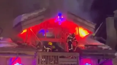 Massive Fire Tears Through Ski Resort Hotel in France.