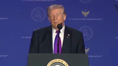 Trump Roasts Biden at Prayer Breakfast, Crowd Reacts 🤣