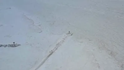 Drone Footage Shows Lake Michigan Locked in Ice.