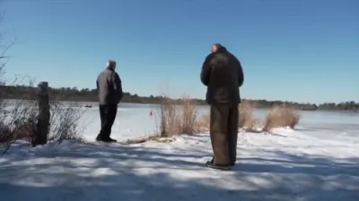 Pickup Truck Sinks After Donuts on Frozen New Jersey Lake.