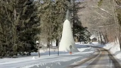 Ice Volcano Emerges in Upstate New York