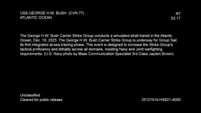 US Navy Releases Footage of Carrier Strike Group Drill.